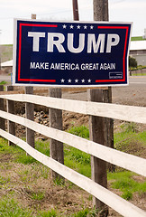 Image showing Trump For President Campaign Sign Rural Farm Country