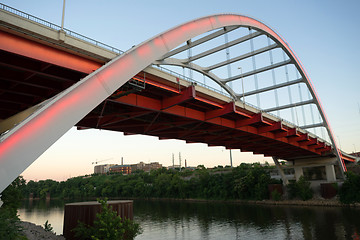 Image showing Korean Veterans Blvd Bridge Cumberland River Nashville Tennessee