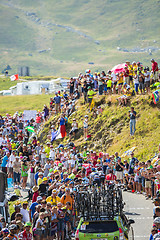 Image showing Group of Cyclists on Col du Glandon - Tour de France 2015