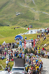 Image showing Carrefour Caravan in Alps - Tour de France 2015