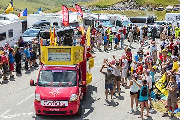 Image showing Cofidis Vehicle in Alps - Tour de France 2015