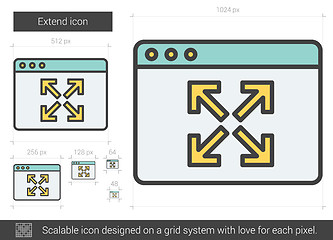 Image showing Extend line icon.