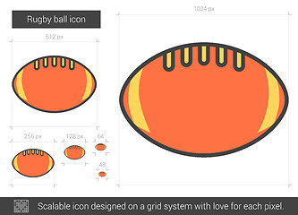 Image showing Rugby ball line icon.