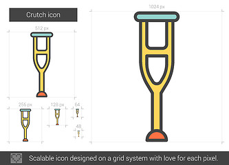 Image showing Crutch line icon.