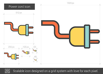 Image showing Power cord line icon.