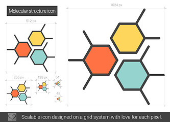 Image showing Molecular structure line icon.