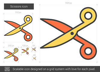 Image showing Scissors line icon.