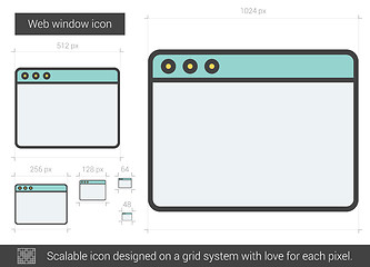 Image showing Web window line icon.