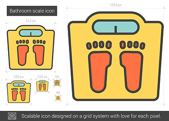 Image showing Bathroom scale line icon.