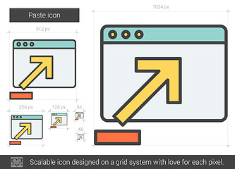 Image showing Paste line icon.