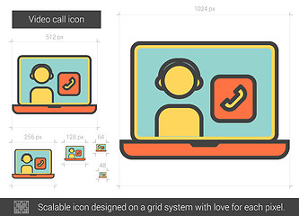 Image showing Video call line icon.