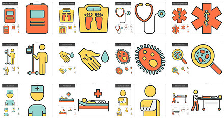 Image showing Medicine line icon set.