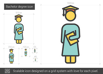 Image showing Bachelor degree line icon.