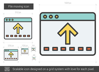 Image showing File moving line icon.