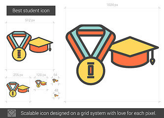 Image showing Best student line icon.