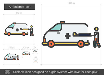 Image showing Ambulance line icon.