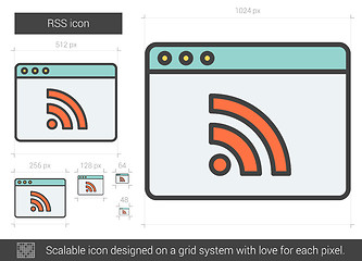 Image showing RSS line icon.