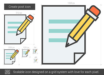 Image showing Create post line icon.