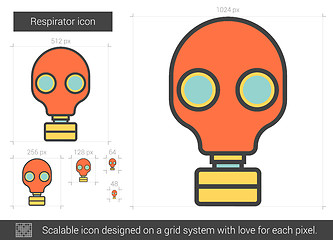 Image showing Respirator line icon.