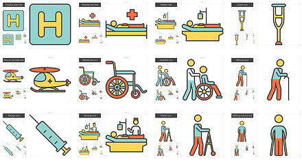 Image showing Medicine line icon set.