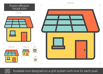 Image showing Power efficient house line icon.