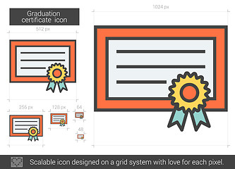 Image showing Graduation certificate line icon.