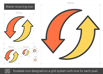 Image showing Waste recycling line icon.