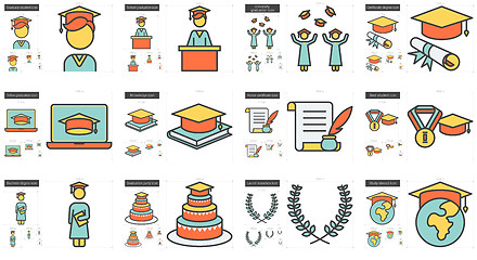 Image showing Education line icon set.