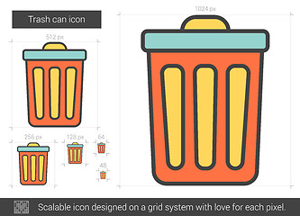 Image showing Trash can line icon.