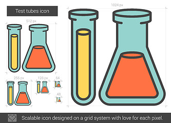 Image showing Test tubes line icon.