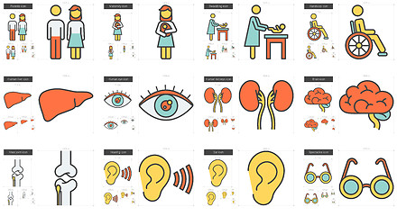 Image showing Medicine line icon set.