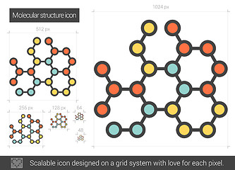 Image showing Molecular structure line icon.