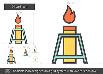 Image showing Oil well line icon.