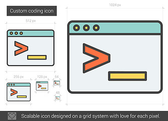 Image showing Custom coding line icon.