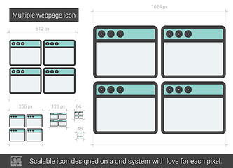 Image showing Multiple webpage line icon.