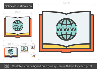 Image showing Online education line icon