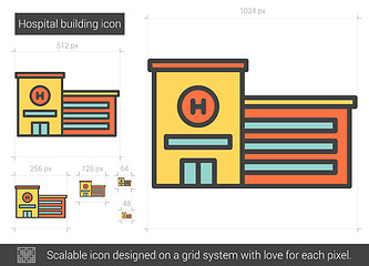 Image showing Hospital building line icon.