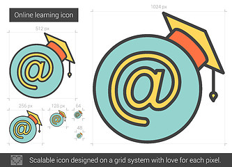 Image showing Online learning line icon.