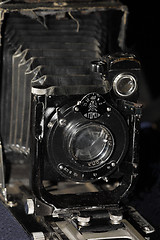 Image showing retro camera Large format black background