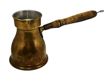 Image showing old arabic coffee pot on white