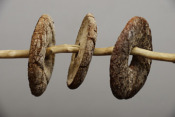 Image showing three finnish round rye bread