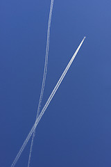 Image showing traces of two planes in the sky