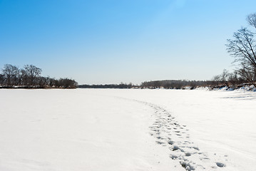 Image showing footprints in the snow