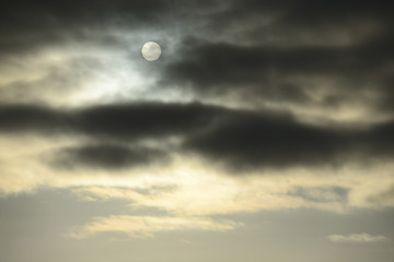 Image showing gloomy winter sky with gray clouds