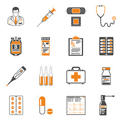 Image showing Medical two color icons set