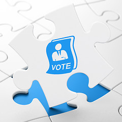 Image showing Politics concept: Ballot on puzzle background