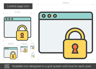 Image showing Locked page line icon.