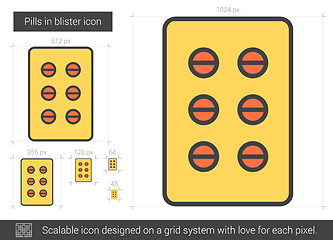 Image showing Pills in blister line icon.