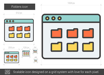 Image showing Folders line icon.