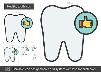 Image showing Healthy tooth line icon.